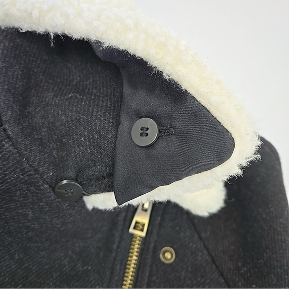 Madewell Eldridge Asymmetric Zip Coat in Black Insuluxe Fabric Women's XXS - Picture 4 of 15